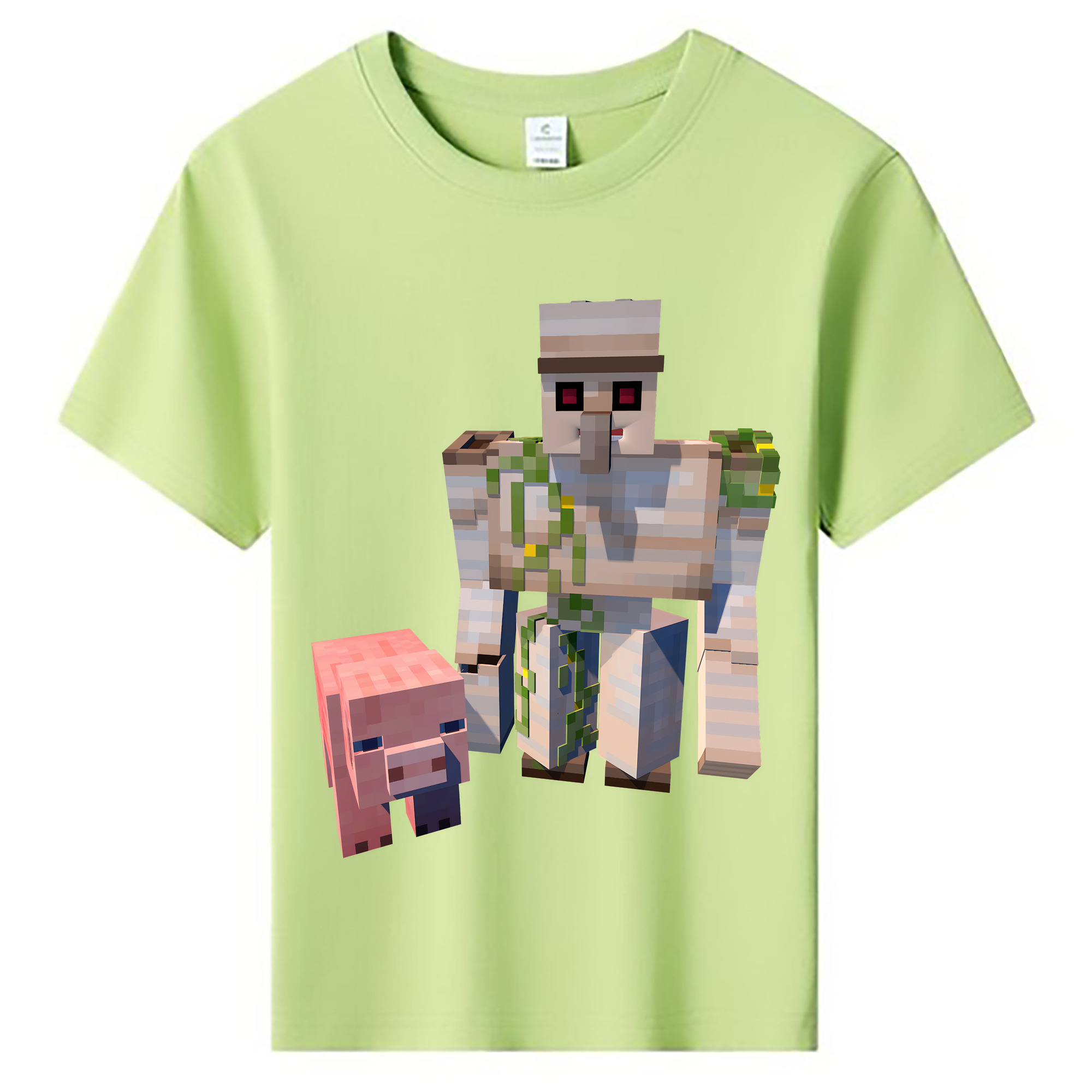 （画像用） マインクラフト ブロックの世界 Minecraft MC Block world 綿100％キッズTシャツ（フロントプリント）